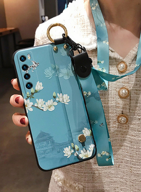 适用华为nova10手机壳9/8/7/11/12/13青春6SE女款15/5Pro保护5i套4腕带4e硅胶5z软3i带14Ultra挂绳挂脖子国风