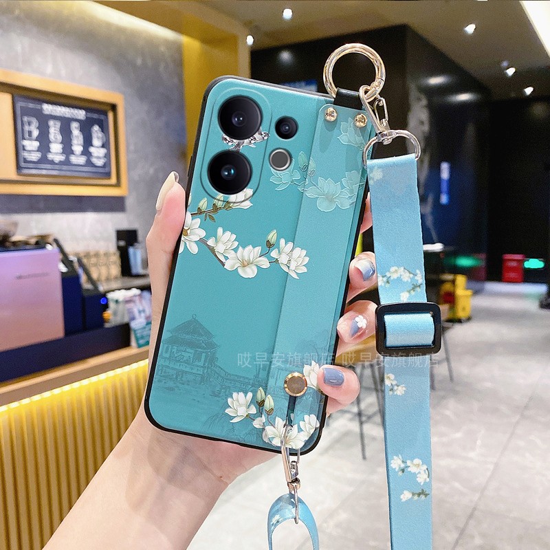 适用vivos30手机壳vivo S30Pro mini保护套硅胶软壳腕带支架斜挎可背带全包防摔女新款带挂绳挂脖子男5G国风