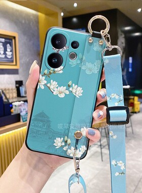 适用vivov60手机壳vivo v60国际版保护套V30腕带V29支架V50斜挎V27背带v40Lite全包防摔挂绳挂脖女款男国风5G