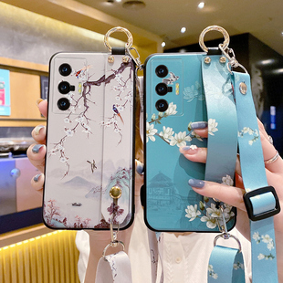 X23防摔x20帶掛繩X9掛脖X7plus女新款 中國風(fēng)適用vivo X70手機(jī)殼X60保護(hù)套X50腕帶X30斜挎背帶X27Pro 硅膠X21