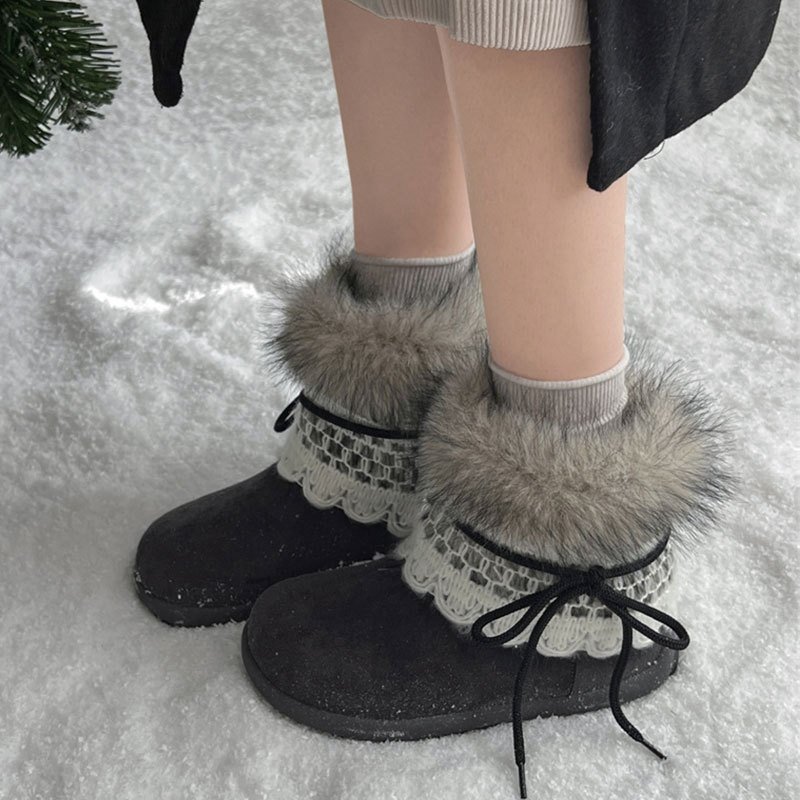 加绒加厚棉鞋厚底短靴女棉靴女款2026年新款冬季千禧风毛毛雪地靴,女鞋,时尚雪地靴,淘宝优惠券,粉丝福利购,淘宝优惠卷