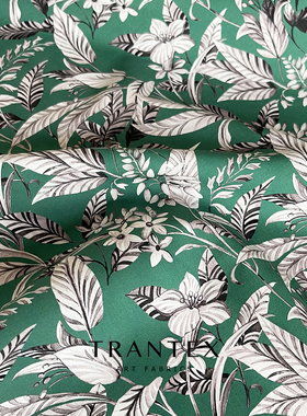 长绒棉轻薄高端印花棉布全棉府绸布料纯棉服装连衣裙面料雅趣