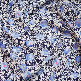 天冉艺纺100支长绒棉纯棉印花服装布料碎花连衣裙全棉面料惠特尼