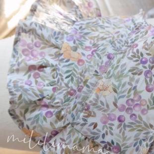 亚麻棉30%亚麻70%棉小清新棉麻连衣裙布料夏季 面料小蓝梅园林 服装