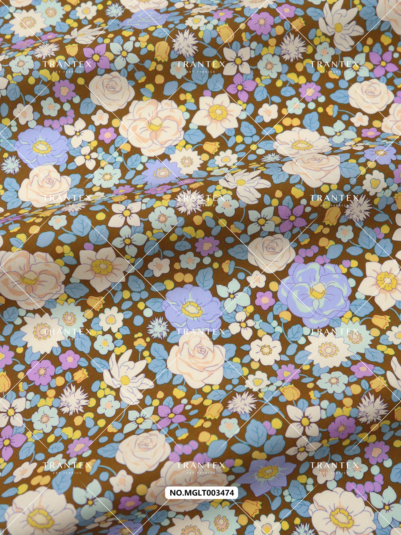 天冉艺纺100s长绒棉轻薄款全棉印花服装半裙布料面料玛格丽特