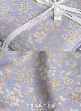 天冉艺纺100s长绒棉全棉轻薄连衣裙服装衬衣印花布料面料线桃27