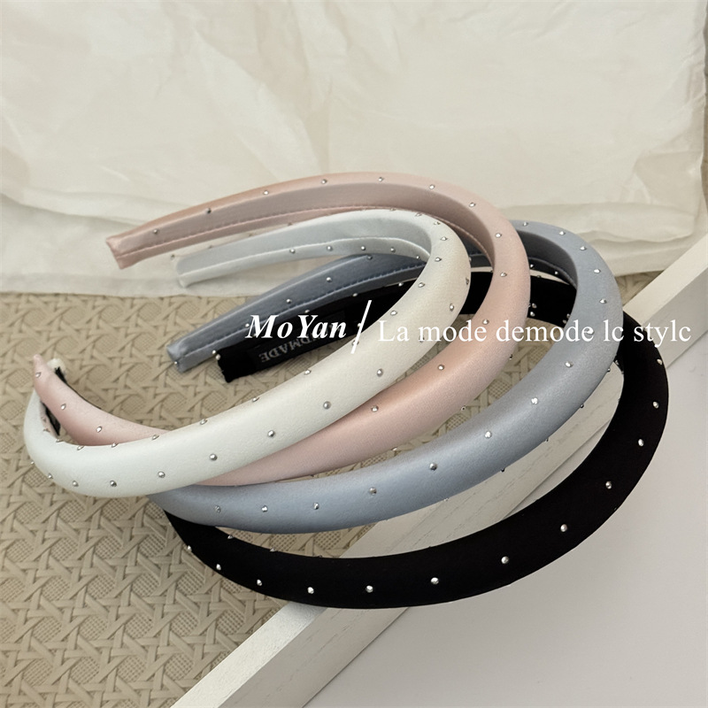 韩版时尚满天星布艺海绵发箍2025新款百搭发卡网红气质细头箍发捆