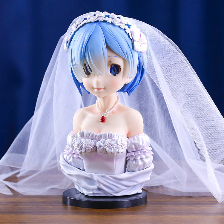 re:从零开始的异世界生活手办动漫婚纱蕾姆半身像雕像模型摆件