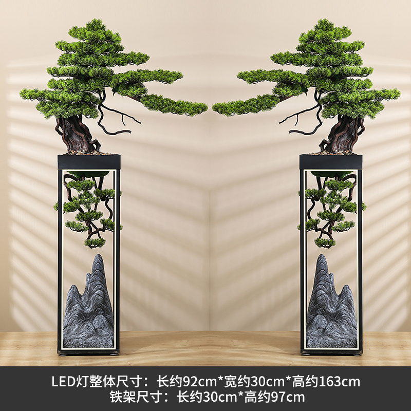 大型仿真迎客松假树绿植落地摆件茶室客厅会所办公室罗汉松装饰品