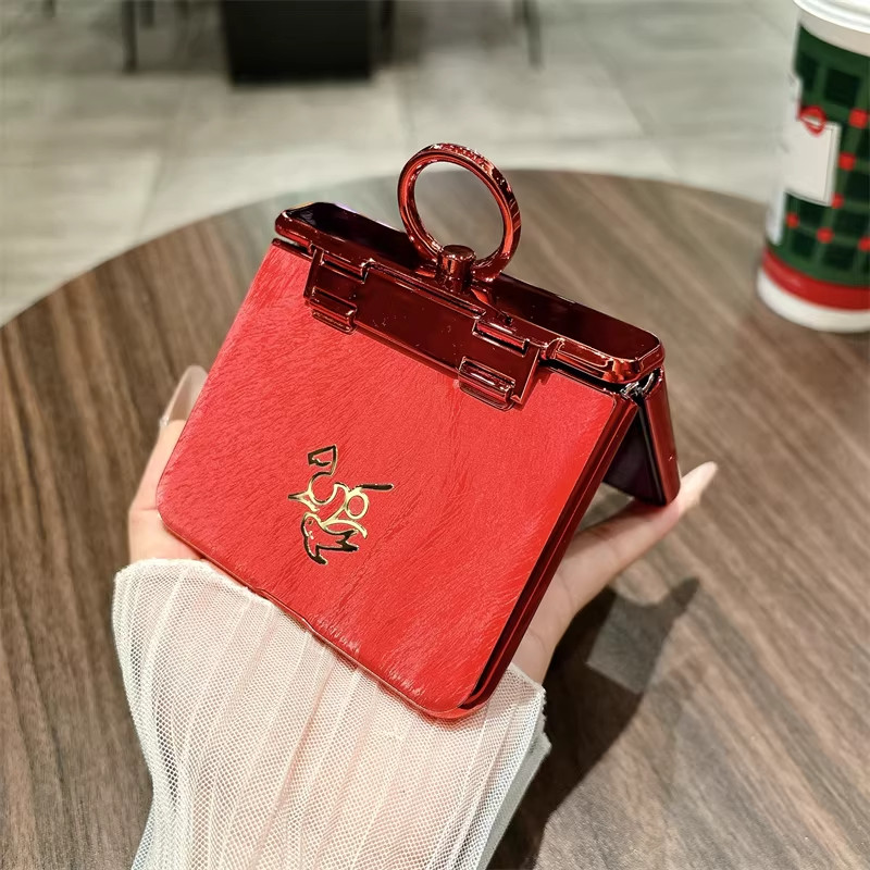 壳膜一体适用华为purax手机壳新款马年红色指环铰链全包防摔保护套PuraX典藏版阔小折叠屏带挂绳高级感女外壳