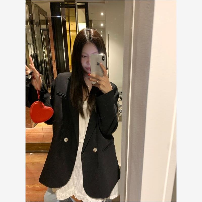 大码高级感纯色西装外套女2025新款秋季微胖显瘦早秋长袖开衫上衣