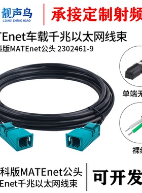 靓声鸟TE泰科版MATEnet公头转换器 2302461-9 千兆车载以太网线