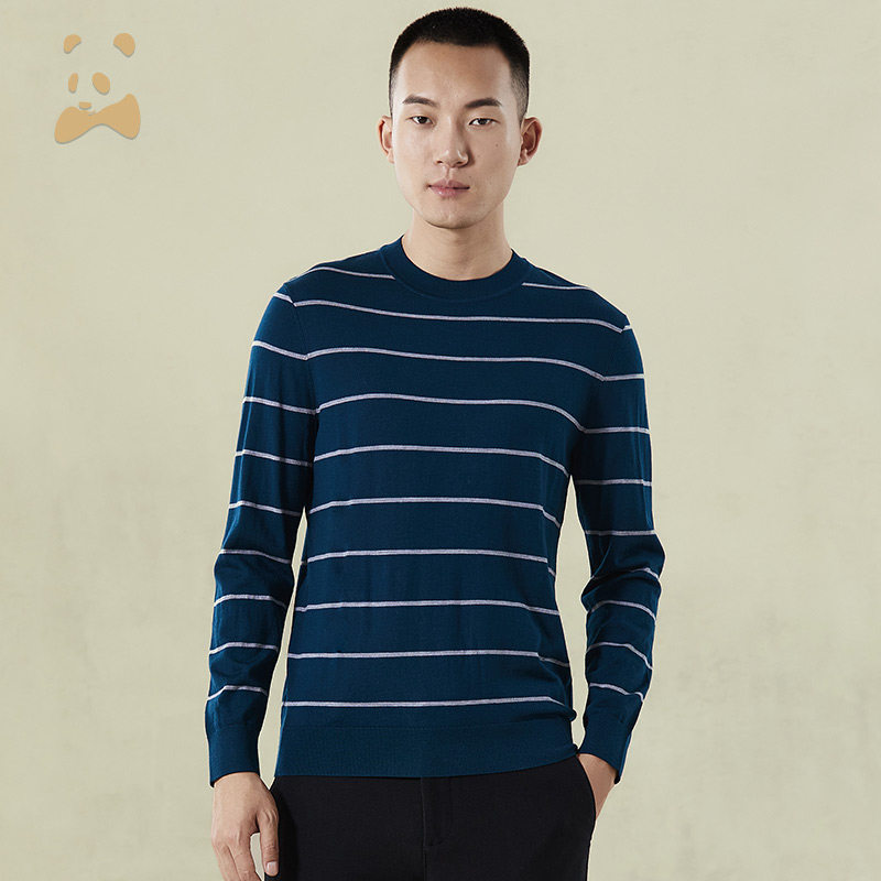 CANUDILO/卡奴迪路商场同款秋保暖条纹羊毛衫男内搭