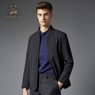 卡奴迪路 CANUDILO 休闲立领简约外套夹克男士 天衣无缝