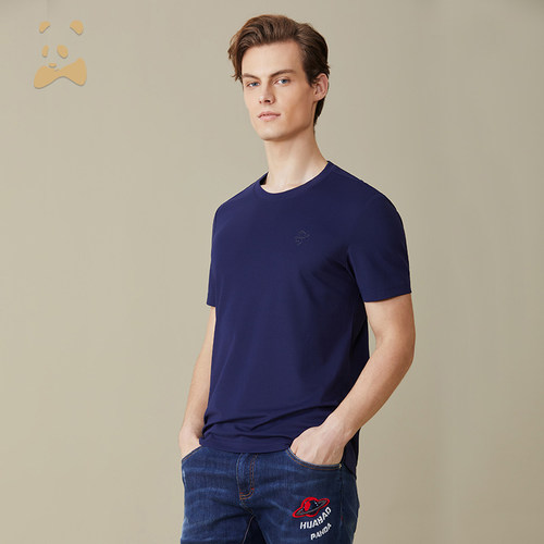 CANUDILO/卡奴迪路 圆领半袖t恤男纯色休闲短袖