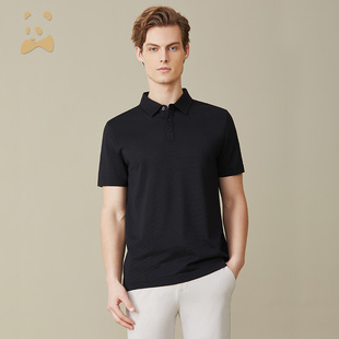 POLO衫 桑蚕丝免烫翻领针织短袖 男 卡奴迪路 CANUDILO