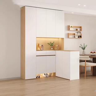 入户转角鞋柜L型一体玄关柜吧台隔断柜靠墙收纳储物柜子实木定制