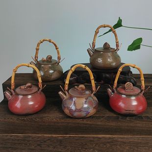 钧瓷名家陈俊才定制款炭烧提梁壶围炉煮茶直接煮茶茶壶烧茶壶