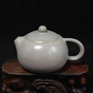 钧瓷名家陈俊才炭烧哑光紫粉色窑变精品西施壶原矿中式茶壶