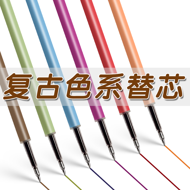 咔巴熊复古色系按动中性笔笔