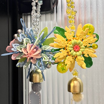 iblock拼装积木花朵挂饰