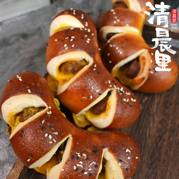 清晨里 黑椒肠碱水德式面包早食营养代餐办公室下午茶零食手作