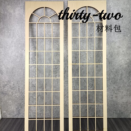 3分4分娃屋背景板BJD6分尺寸迷你家具复古屏风娃屋场景木工屏风