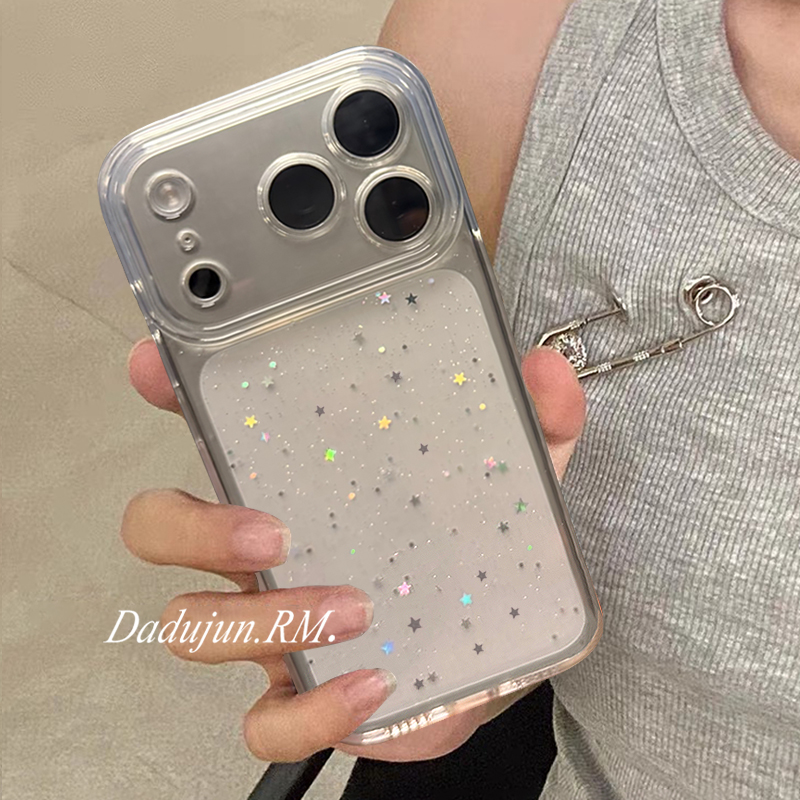 ins超火透明闪粉星星适用苹果17promax手机壳新款iphone16promax全包防摔15pro滴胶14硅胶pm高级感保护套女软