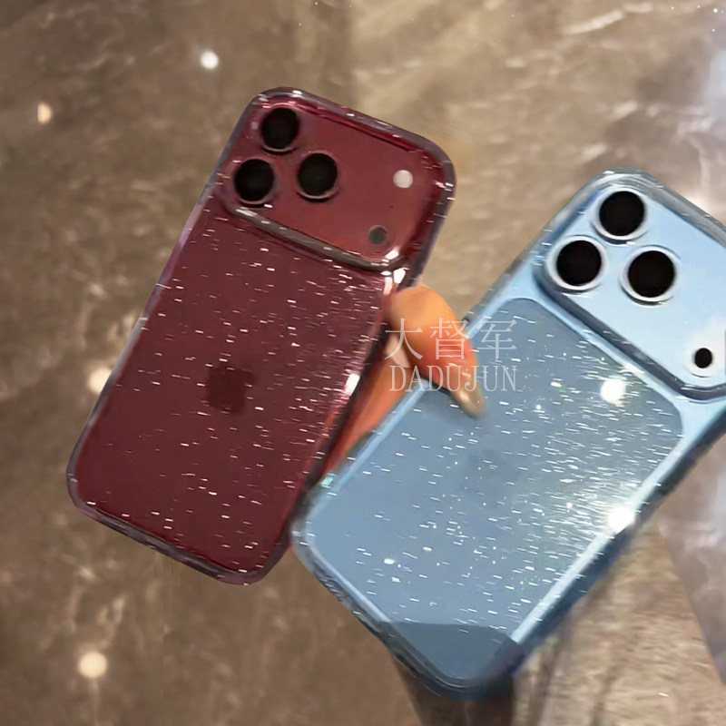 适用苹果18promax手机壳新款透明细闪iphone18pro网红爆款17pm防摔16pro滴胶15气质女神14高级奢华闪粉保护套