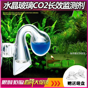 草缸二氧化碳浓度检测器鱼缸玻璃CO2监测器设备免兑水检测液长效