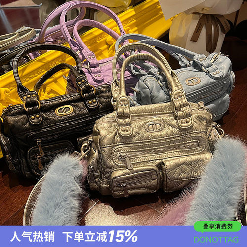 周雨彤同款百搭单肩机车包