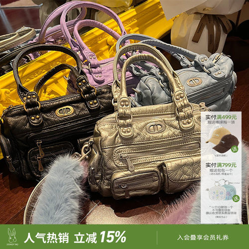 周雨彤同款百搭单肩机车包