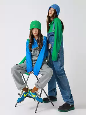 DNT Han Huohuo comes with Forever young property double pocket denim baby bag pants two color optional