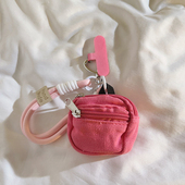 少女粉包包收纳零钱包编织挂绳适用于手机壳百搭创意新款 旋转扣防丢防摔钥匙扣耳机套包包挂饰防丢防摔手机绳