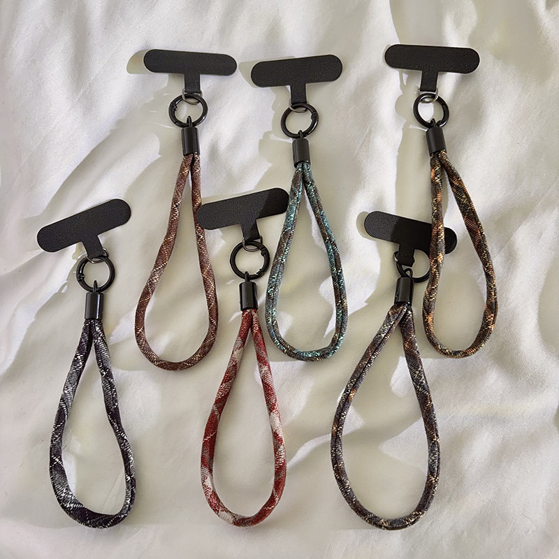 高级感秋冬复古格子里布单扣手环适用于手机壳防丢绳结实耐用车钥匙扣链多功能手腕韩系时尚女款ccd便携挂绳,3C数码配件,手机挂件/手机链,淘宝优惠券,粉丝福利购,淘宝优惠卷