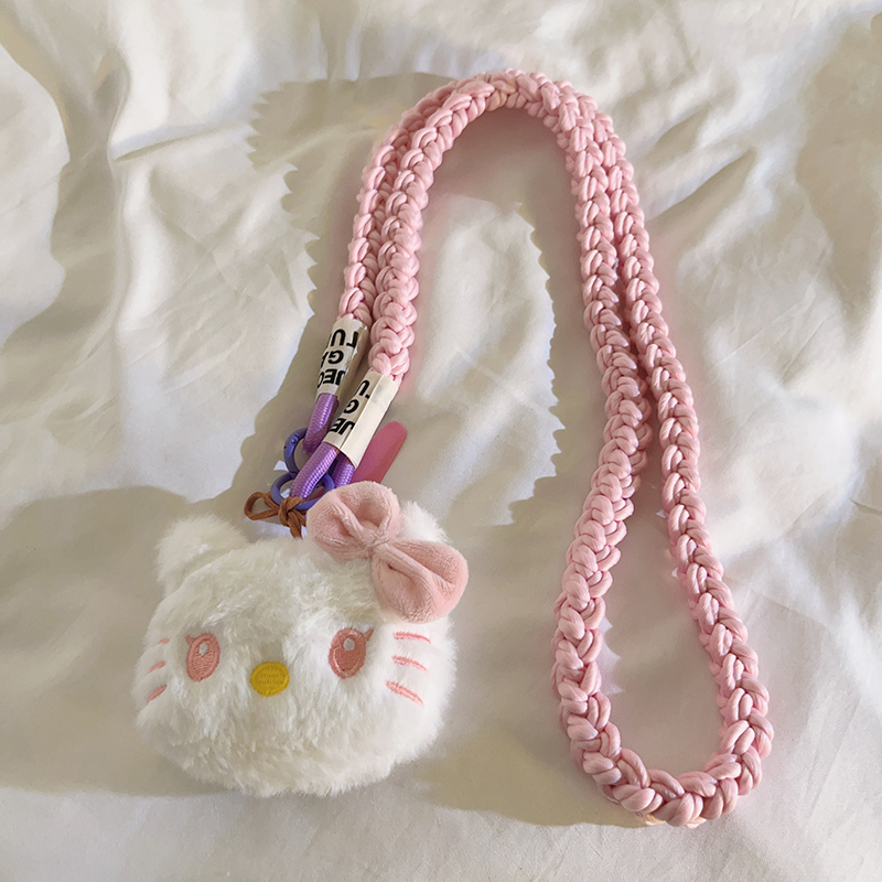 蝴蝶结KT猫编织尼龙斜跨长绳