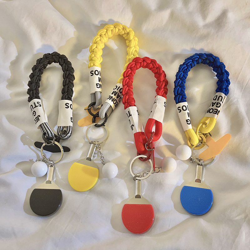 个性乒乓球挂件编织尼龙手绳适用于手机壳百搭创意ccd拍立得相机钥匙扣手腕带手环便携网红女款多功能DIY配饰