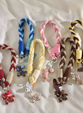 卡通祥云小马铃铛挂件编织尼龙挂绳适用于手机壳DIY手机配饰钥匙扣包包耳机套网红可爱女款ccd挂饰手绳手腕带