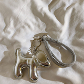 网红ins潮流立体公仔金属色银大狗手机壳编织手工挂绳创意新款 汽车钥匙扣耳机挂件防丢手提便携腕带手环女款