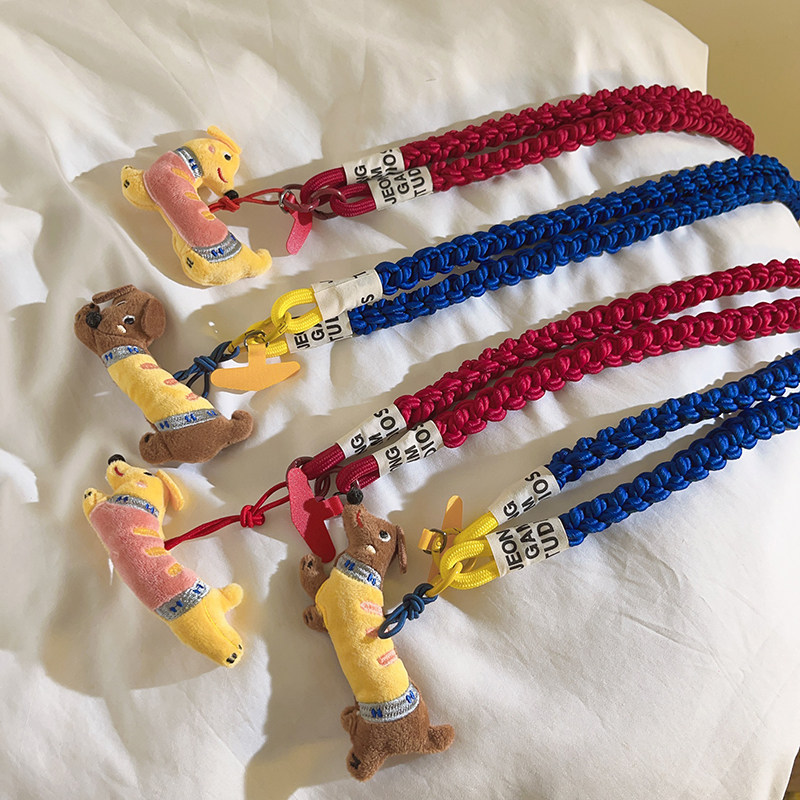 手机挂绳长款斜跨侧背带可拆卸立体卡通腊肠狗挂饰防丢结实耐用户外CCD相机小蜜蜂扩音器挂链便携挂脖可爱女