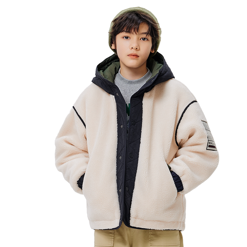 巴拉巴拉棉服男童拼接撞色外套冬