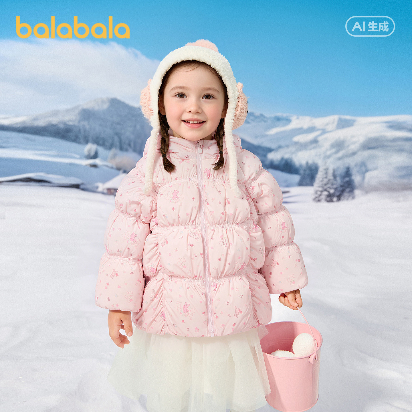 巴拉巴拉balaOne羽绒服甜美可爱