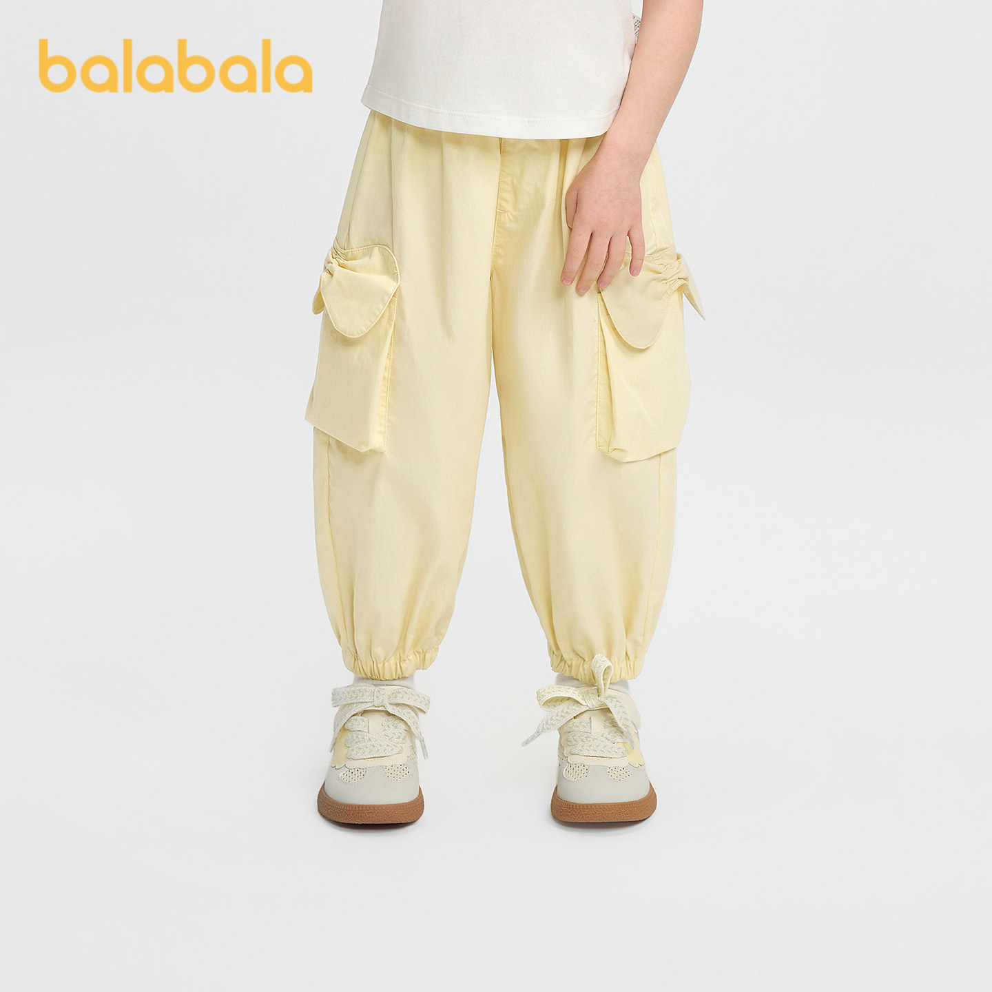 【balaOne】巴拉巴拉童装儿童长裤女童2026新款夏气球工装束脚裤