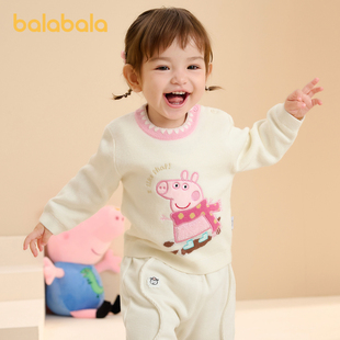 【小猪佩奇IP商场同款】巴拉巴拉婴儿毛衣女童冬季针织衫百搭新款