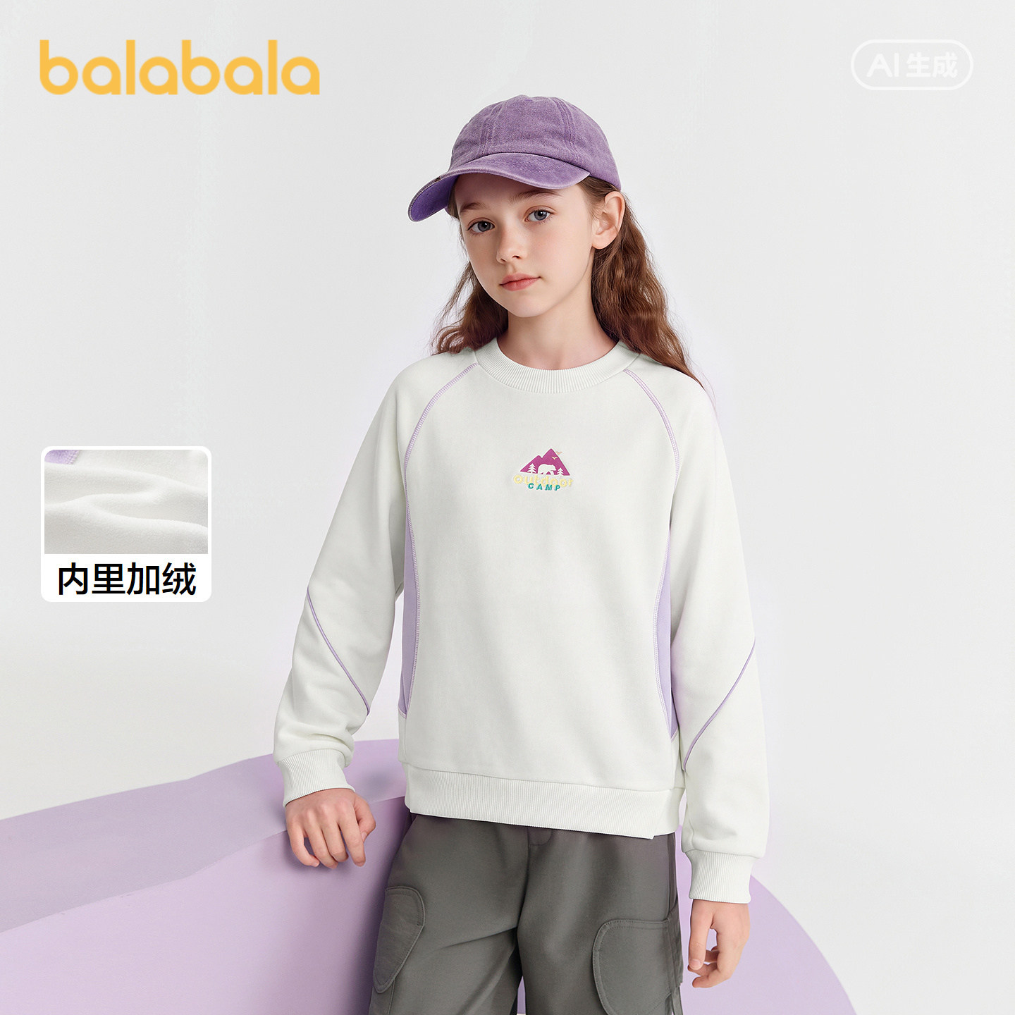 巴拉巴拉儿童卫衣女童加绒衣服