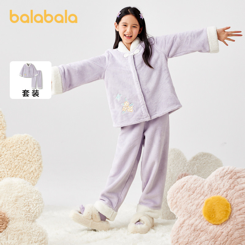 巴拉巴拉家居服套装女童国风睡衣