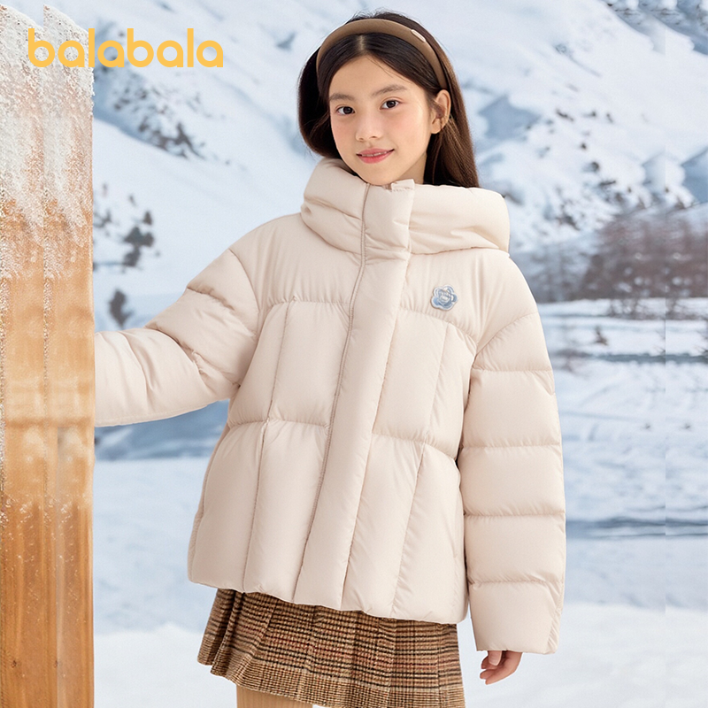 巴拉巴拉羽绒服女童连帽保暖外套