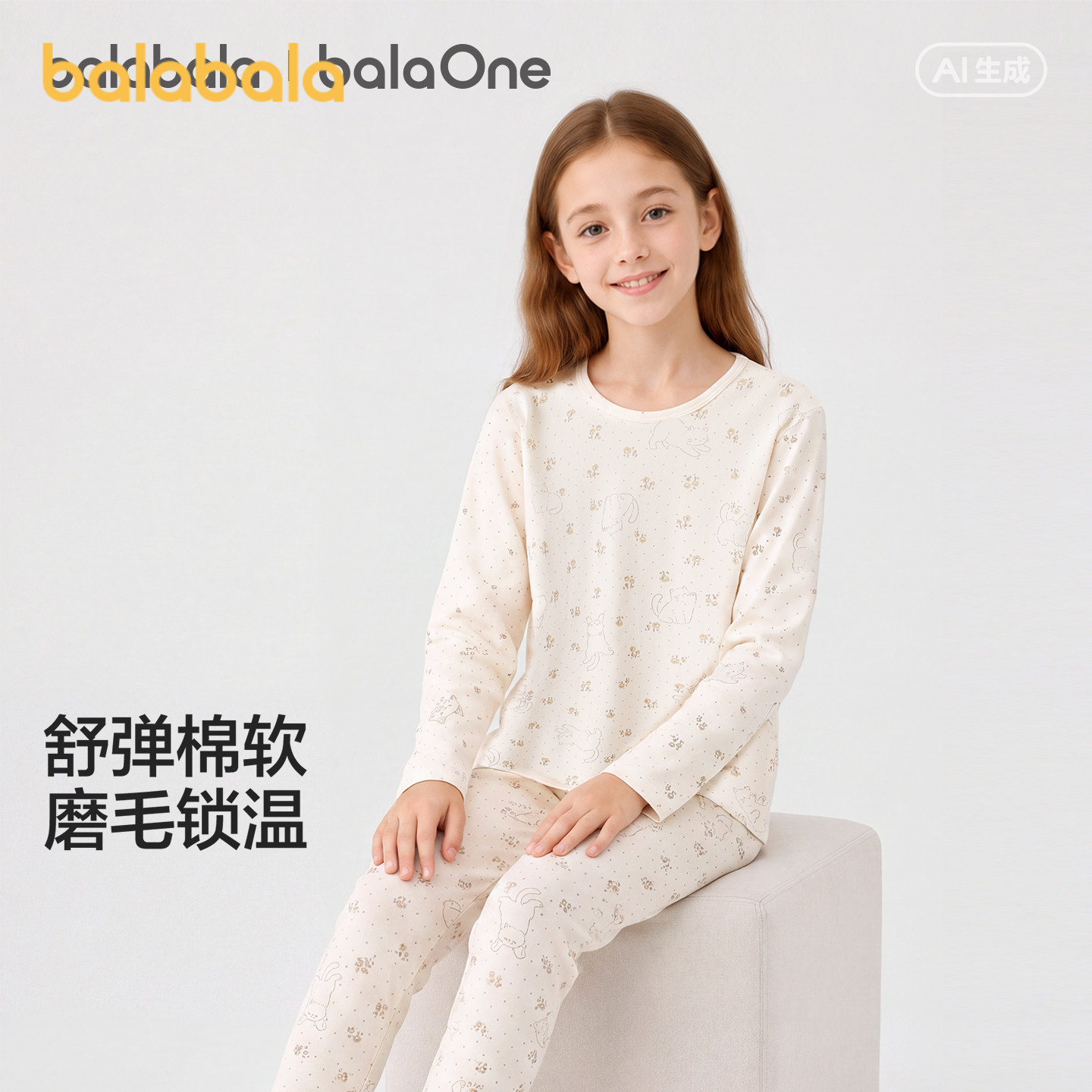 巴拉巴拉女童内衣套装儿童两件套
