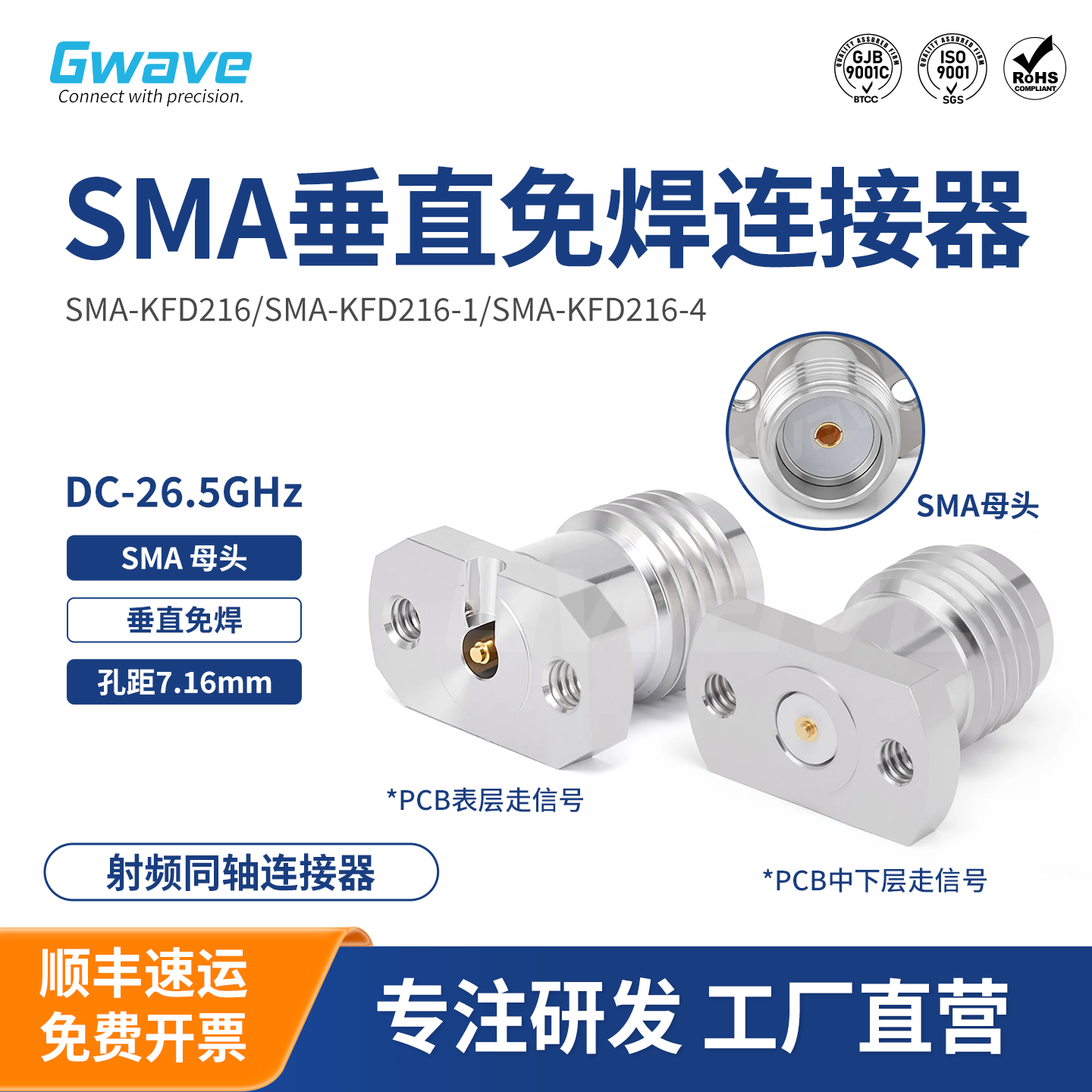 SMA免焊设计安装便捷