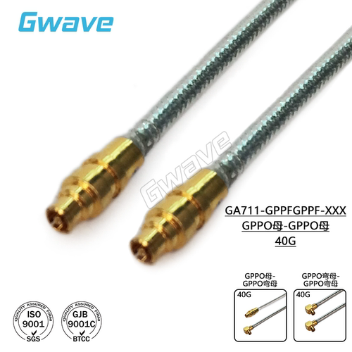 谷波互连SSMP(GPPO)-SSMP射频连接线086半柔电缆组件不带外皮 40G